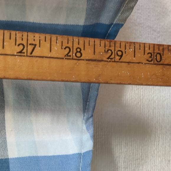 Wrangler Men's Short Sleeve Button Down Shirt Blue White Plaid Has Venting Large - Picture 10 of 11